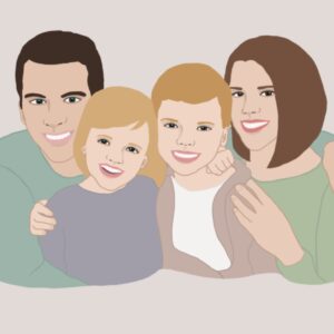 illustration portrait famille