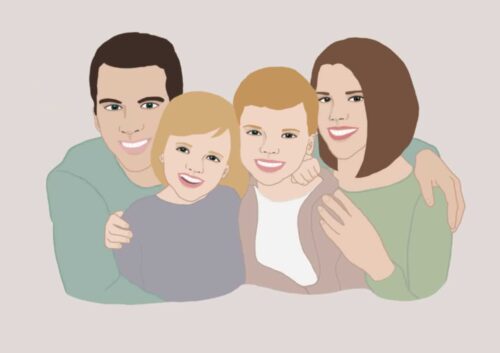 illustration portrait famille